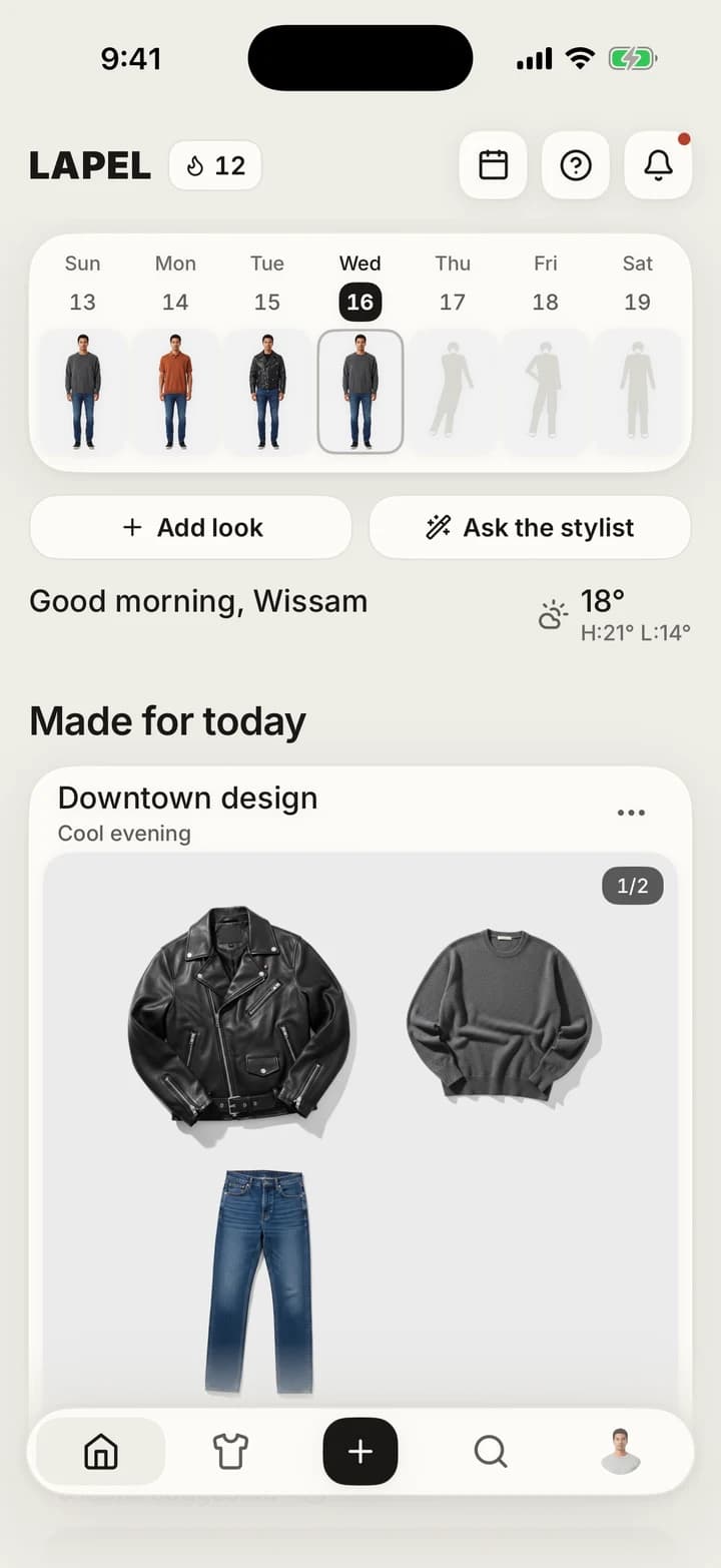 Lapel home with today's suggested look