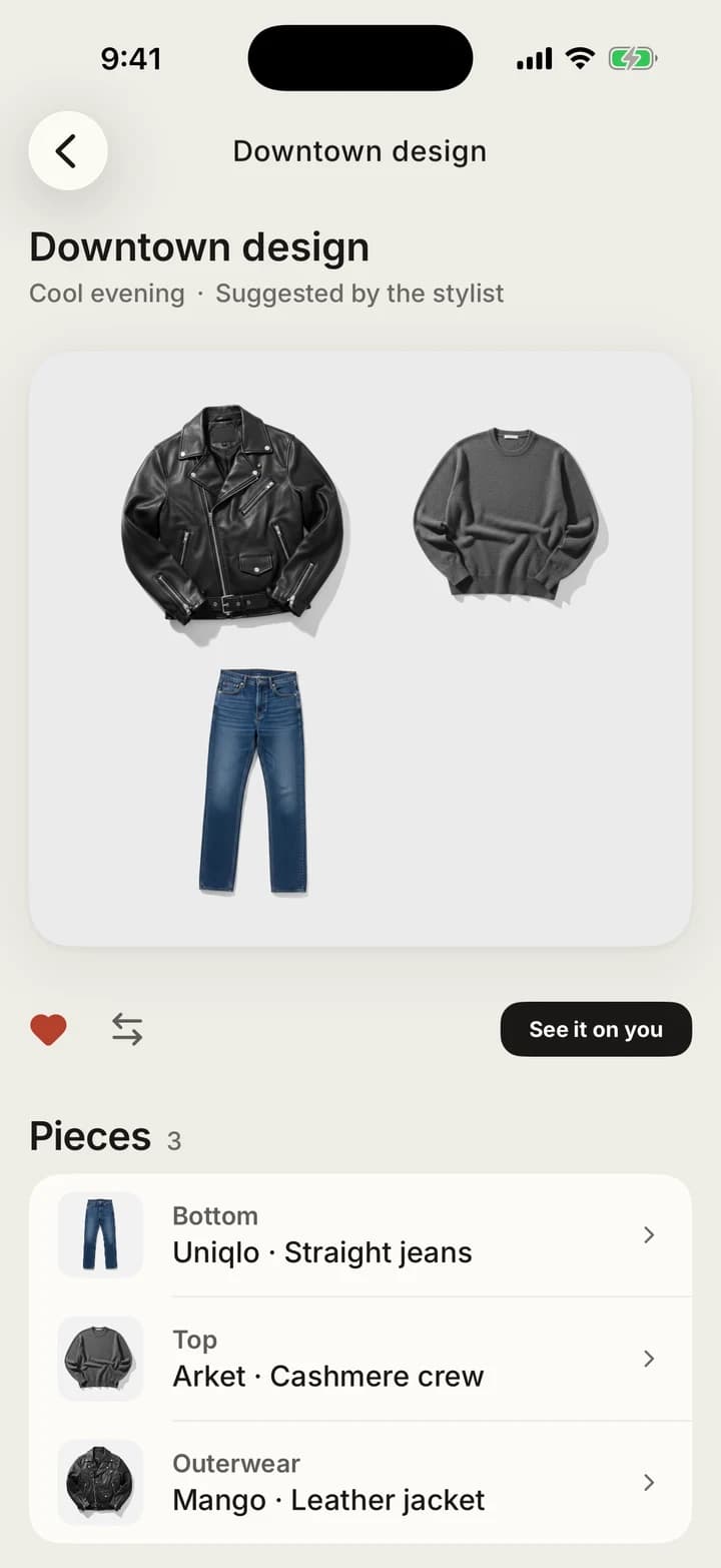 Lapel outfit built from the closet