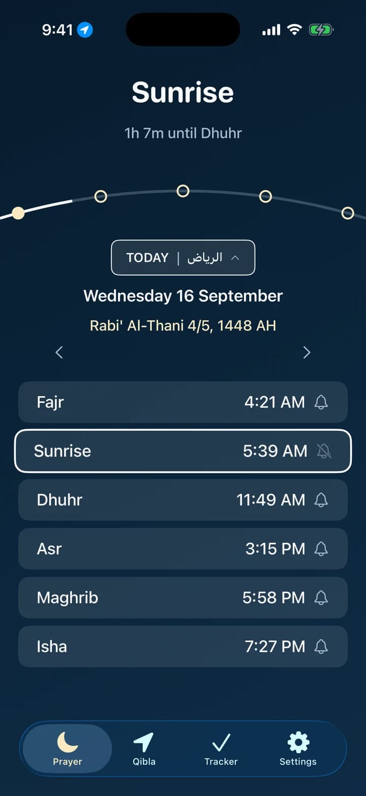 Mawaqeet prayer times in English