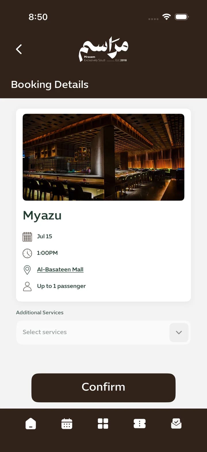 Booking in three steps